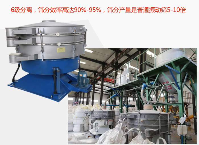 搖擺篩采用6級分離,篩分效率高達(dá)90%-95%,篩分產(chǎn)量是普通振動(dòng)篩5-10倍