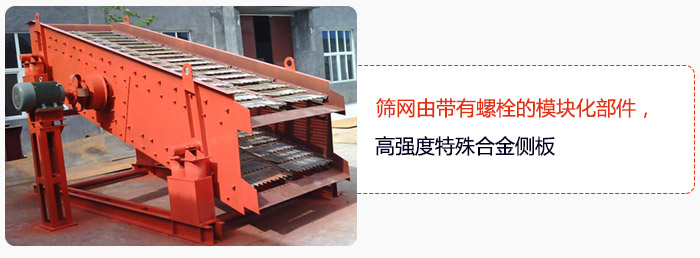 篩網由帶有螺栓的模塊化部件，高強度特殊合金側板