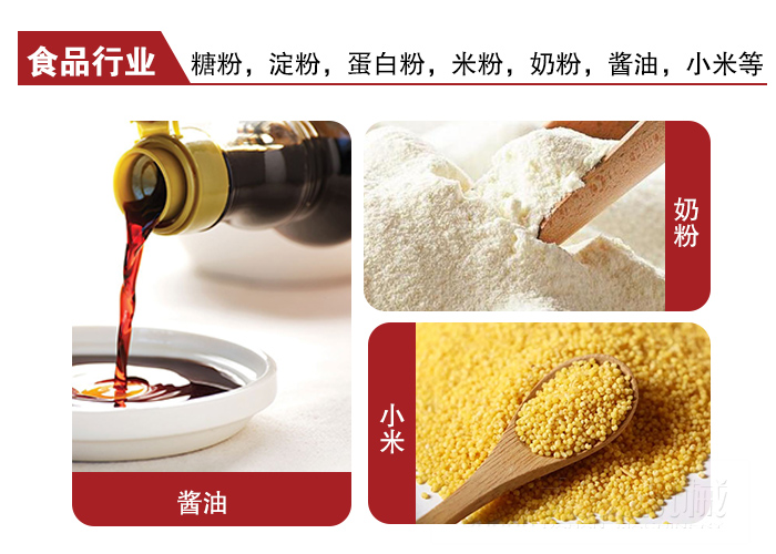 全不銹鋼食品振動篩可用于糖粉，小米，淀粉，蛋白粉，米粉，奶粉，醬油等物料